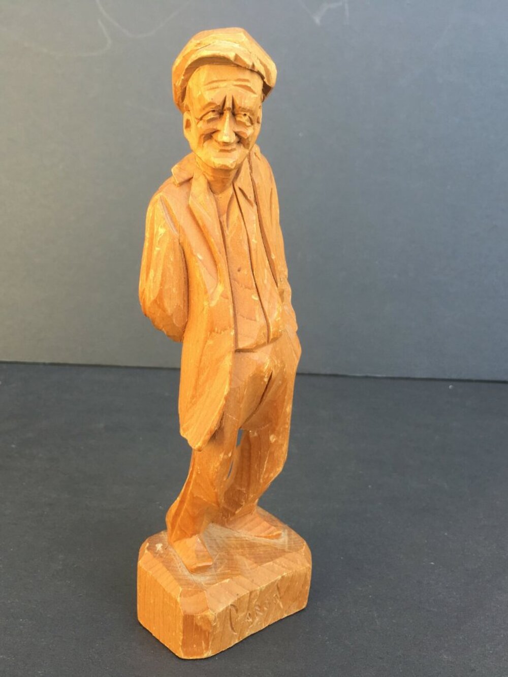 Paul Emil Caron Pelliet 7in Signed Hobo Wood Carving